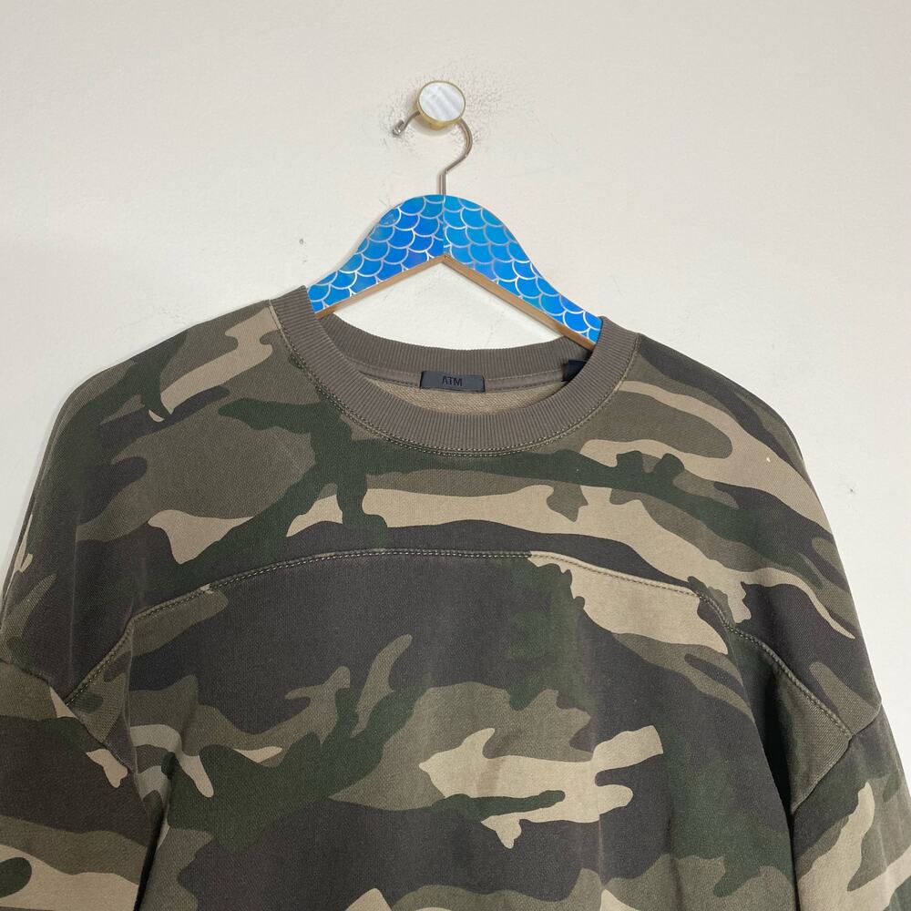 ATM ANTHONY THOMAS MELILLO French Terry Jungle Camo Crewneck Sweatshirt Small - Picture 3 of 11